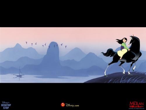 Mulan and the horse from Disney